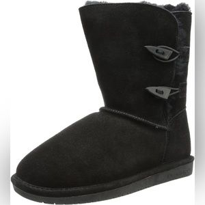 BEARPAW Women’s Abigail Suede Black boots Size 7